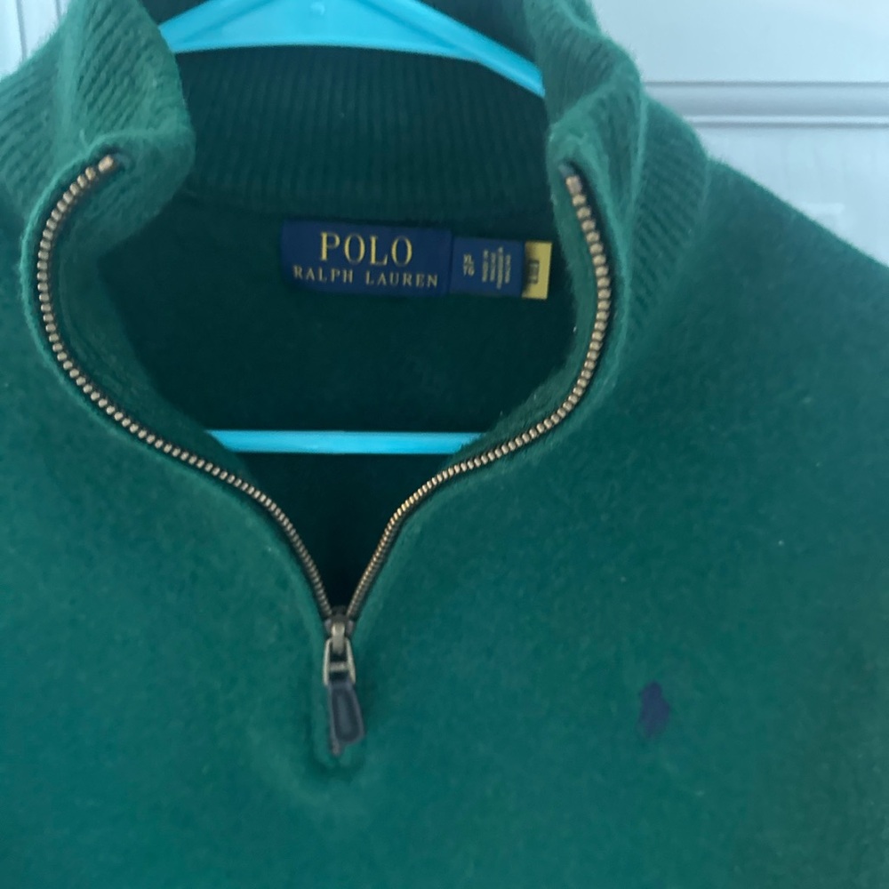 Ralph Lauren cashmere wool Forest Green Zip-Up Sweater - Picture 2 of 10